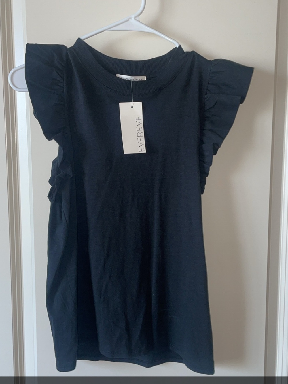 Nation LTD Black Ruffle Sleeve Tee